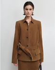THE ARTM Black Lambskin Leather Jacket - Retro Fitted Suede Coat