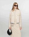 Sunset Escape creamy white leather jacket