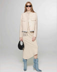 Sunset Escape creamy white leather jacket full outfit