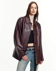 Firelady Fur American Focus Leather Biker Jacket