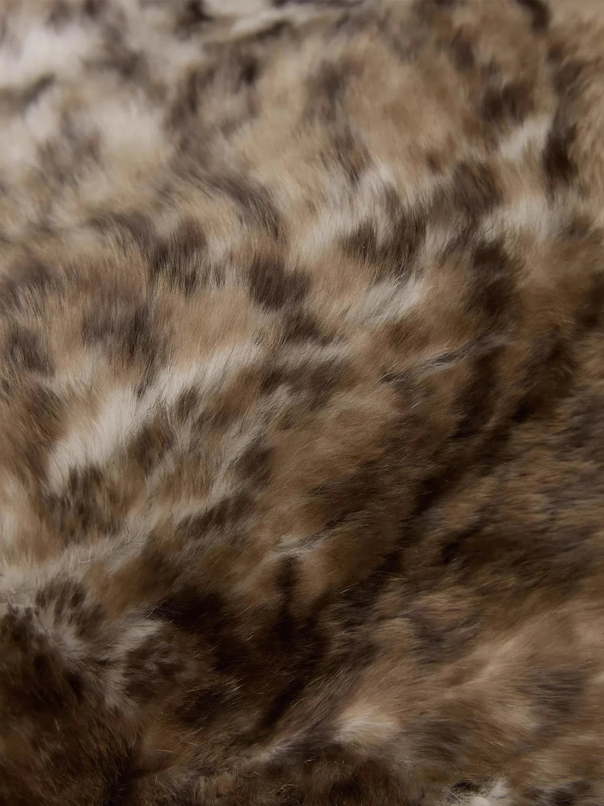 Women's rabbit fur and zebra print shoulder bag in Autumn Birch Coffee – product and material detail | Firelady Fur