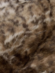 Women's rabbit fur and zebra print shoulder bag in Autumn Birch Coffee – product and material detail | Firelady Fur