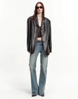 Firelady Fur Spray-Finish Sheepskin Blazer