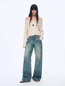 "Fashion Law" Casual One-shoulder Raglan Sleeve T-shirt Top