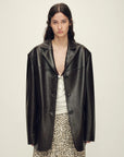 Firelady Fur Spray-Finish Sheepskin Blazer Auburn
