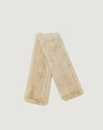 Women's woven mink fur scarf in Pearl White – product and material detail | Firelady Fur