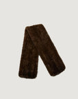 Women's woven mink fur scarf in Raw Coffee – product and material detail | Firelady Fur