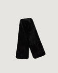 Women's woven mink fur scarf in Black – product and material detail | Firelady Fur