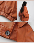 Heavy Wash Waxed Sheepskin Jacket Genuine Leather Outerwear "Sydney Reincarnation" Firelady Fur