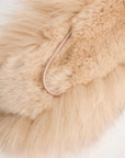 Women's double-sided fox fur scarf in Milk Tea – product and material detail | Firelady Fur