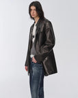 Vintage suede/waxy goatskin leather mid-length suit jacket Bavaria - 10