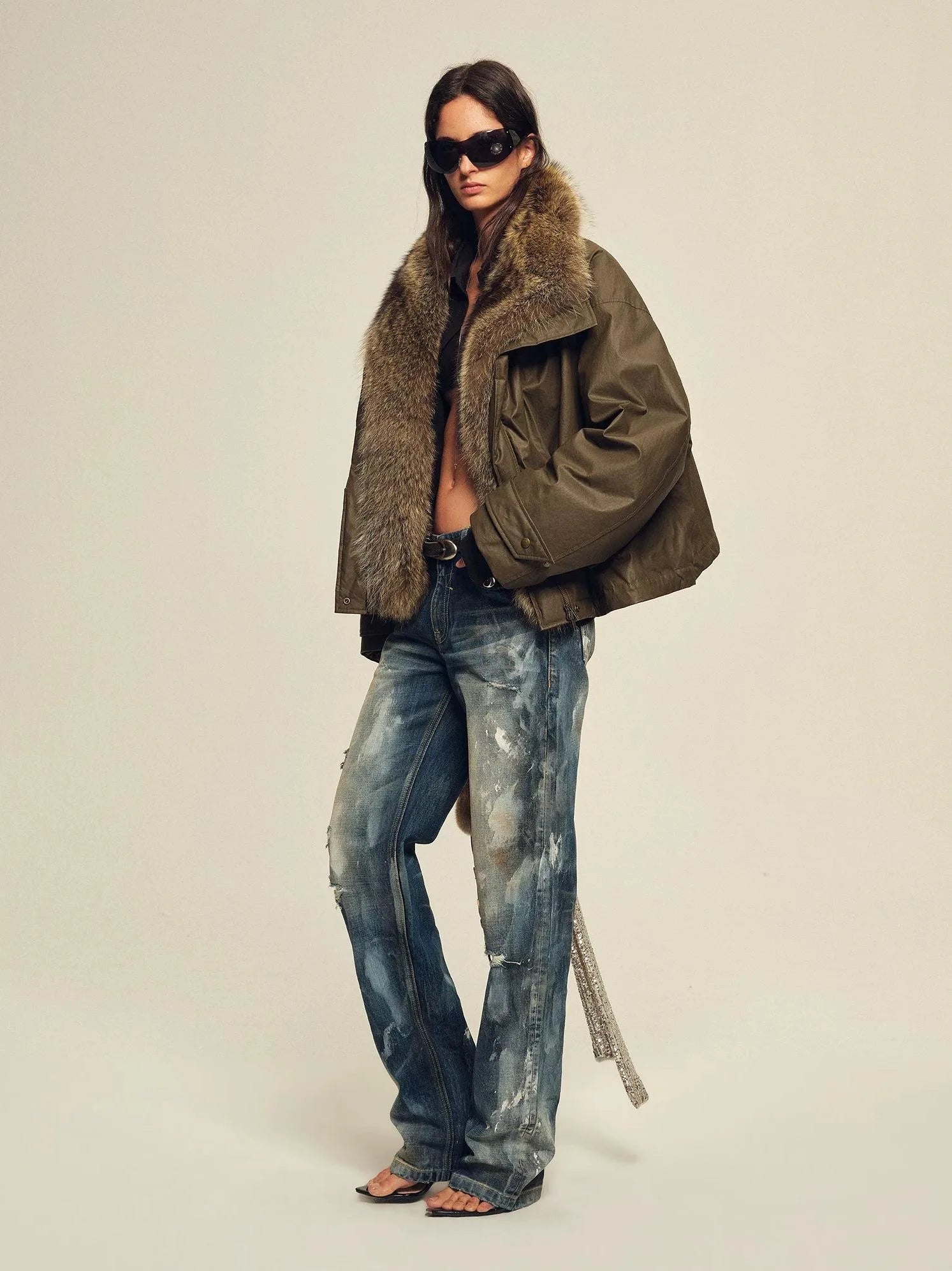 Firelady Fur Women's down fur parka Coyote and Raccoon Fur Collar-“The long night is coming”