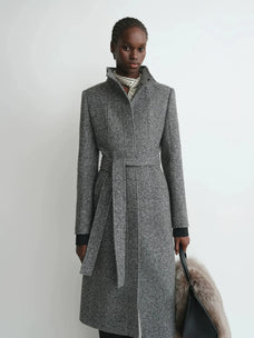 Firelady Fur Women's Alpaca-Wool A-Line Coat – Stand Collar