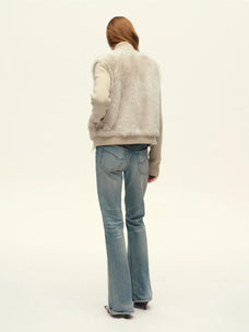 Firelady Fur Women's Italian Tuscan Shearling Coat – Detachable Knit Sleeves & Convertible Collar