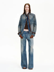 Firelady Fur Women's Selvedge Denim Jacket – Waxed Sheepskin Panels