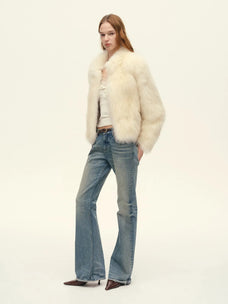Firelady Fur Women's Finnish Saga Furs Crown Grade Fox Fur Coat – Custom-Dyed Cropped Stand-Collar Jacket
