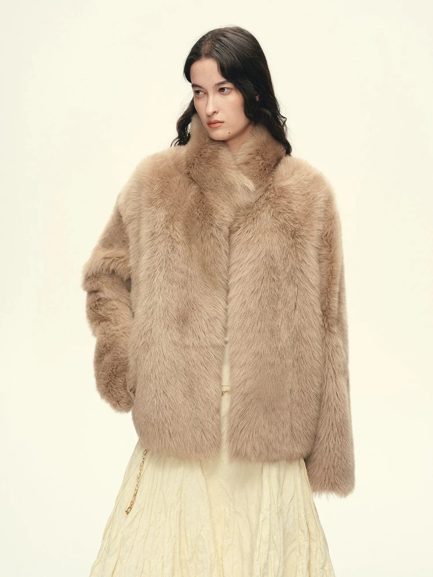 Firelady Fur Women's Toscana Shearling Coat – Convertible Stand Collar