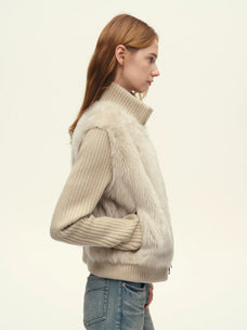 Firelady Fur Women's Italian Tuscan Shearling Coat – Detachable Knit Sleeves & Convertible Collar