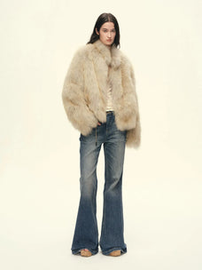 Firelady Fur Women's Finnish Saga Furs Crown Grade Fox Fur Coat – Custom-Dyed Cropped Stand-Collar Jacket