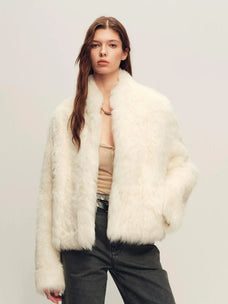 Firelady Fur Women's Cropped Curly Toscana Shearling Jacket