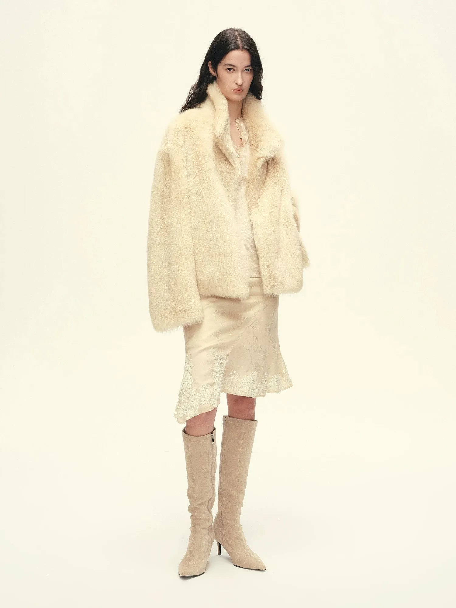 Firelady Fur Women's Toscana Shearling Coat – Convertible Stand Collar