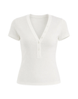 FireladyFur Brand Slim Fit Tencel Wool Women's Slim Fit Henley T-Shirts Short/Long Sleeve V-Neck Button Knitted Bottoming Basic Tops"Pure Fashion"