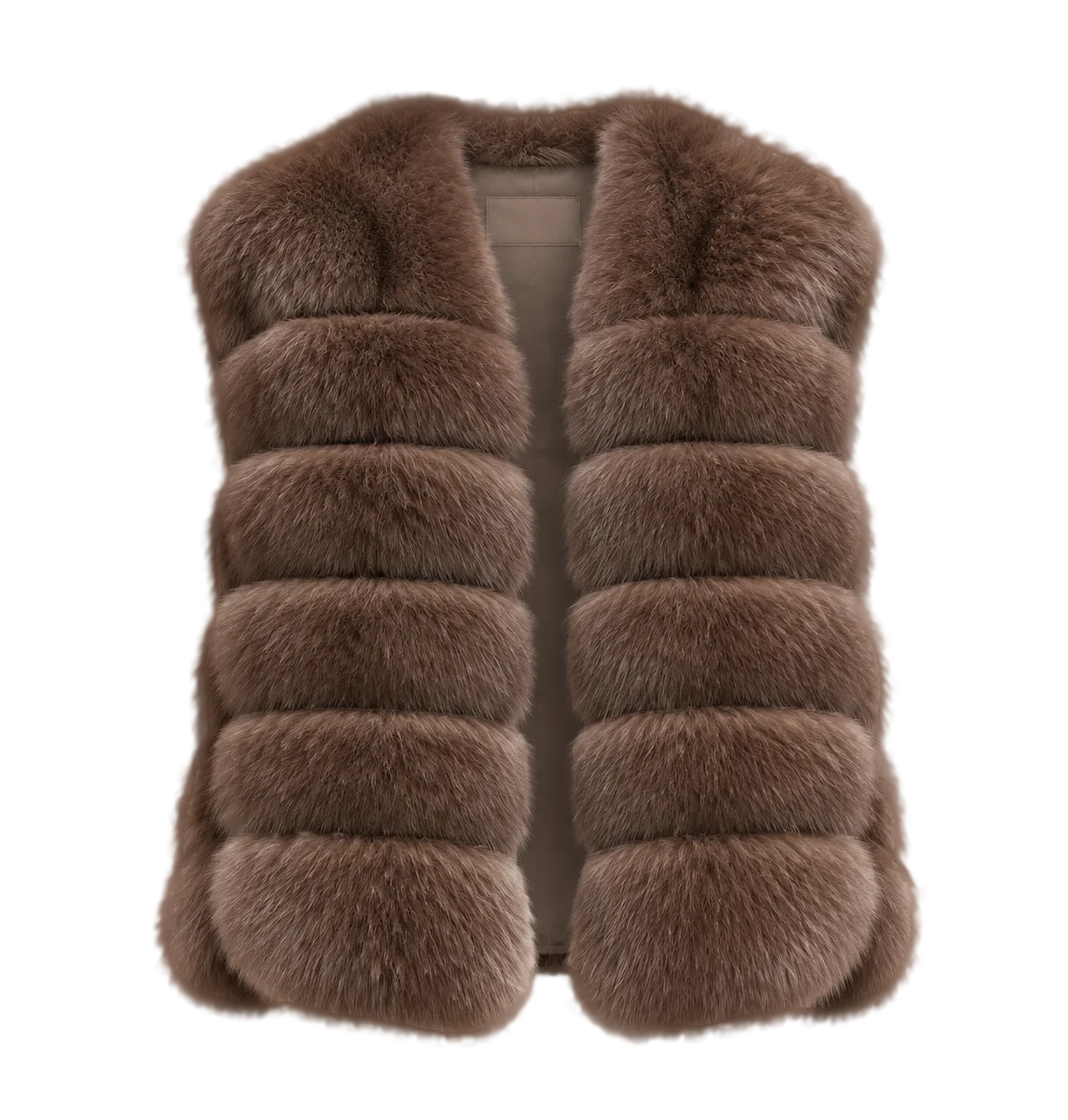 Firelady Fur Women's Finnish Fox Fur Vest – Frost-Tipped Curved Stand Collar
