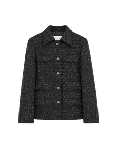 Firelady Fur Women's Wool-Blend Tweed Jacket – Belted Four-Pocket Design
