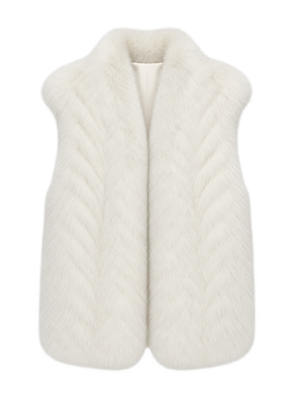 Firelady Fur Women's Finnish Saga Fox Fur Vest – Diagonal Piecing & Curved Stand Collar