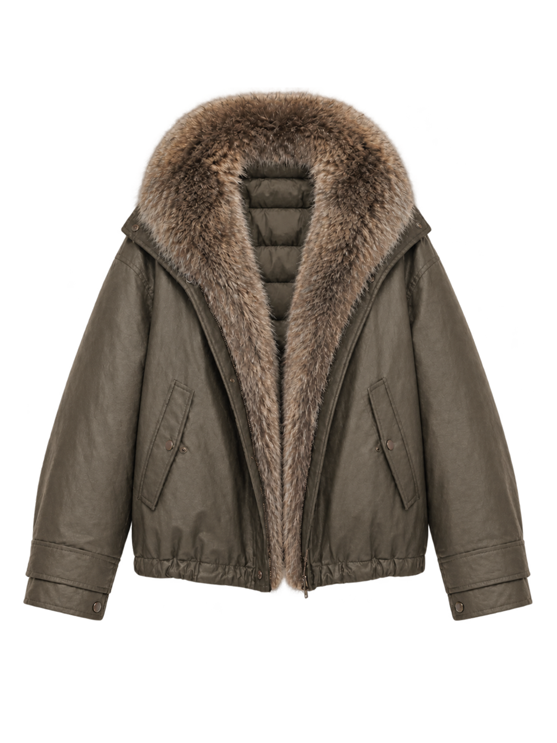 Firelady Fur Women's down fur parka Coyote and Raccoon Fur Collar-“The long night is coming”