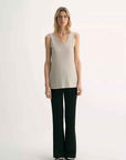 20NM ultra - fine high - quality silk, smooth and elegant U - neck straight knitted vest T - variant_title