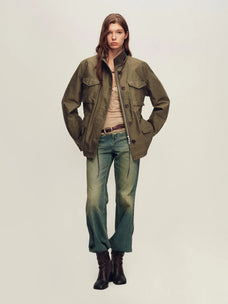 Firelady Fur Women's Hooded Goose Down Parka with Detachable Fur Collar and Flap Pockets