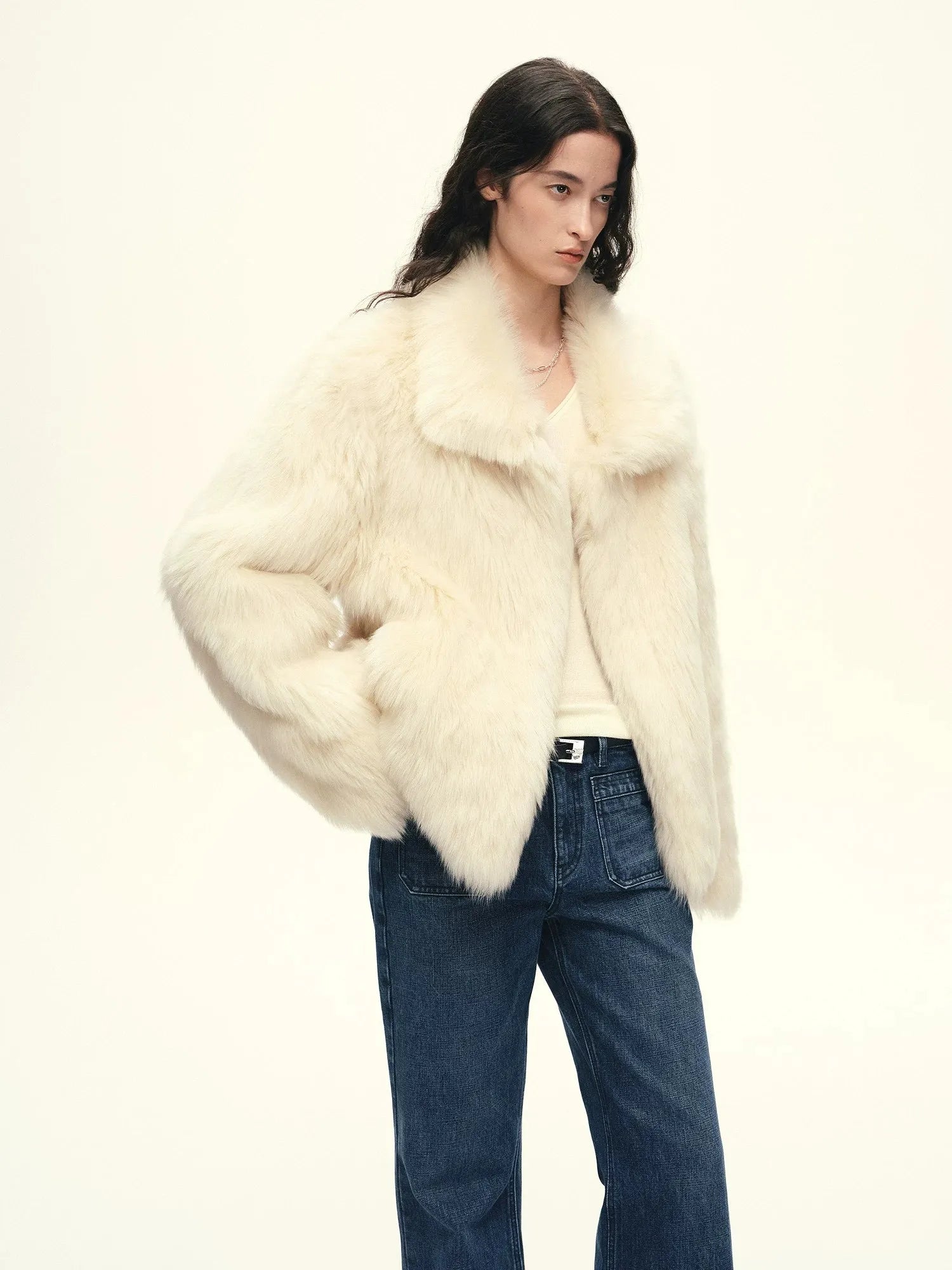 Firelady Fur Women's Toscana Shearling Coat – Convertible Stand Collar