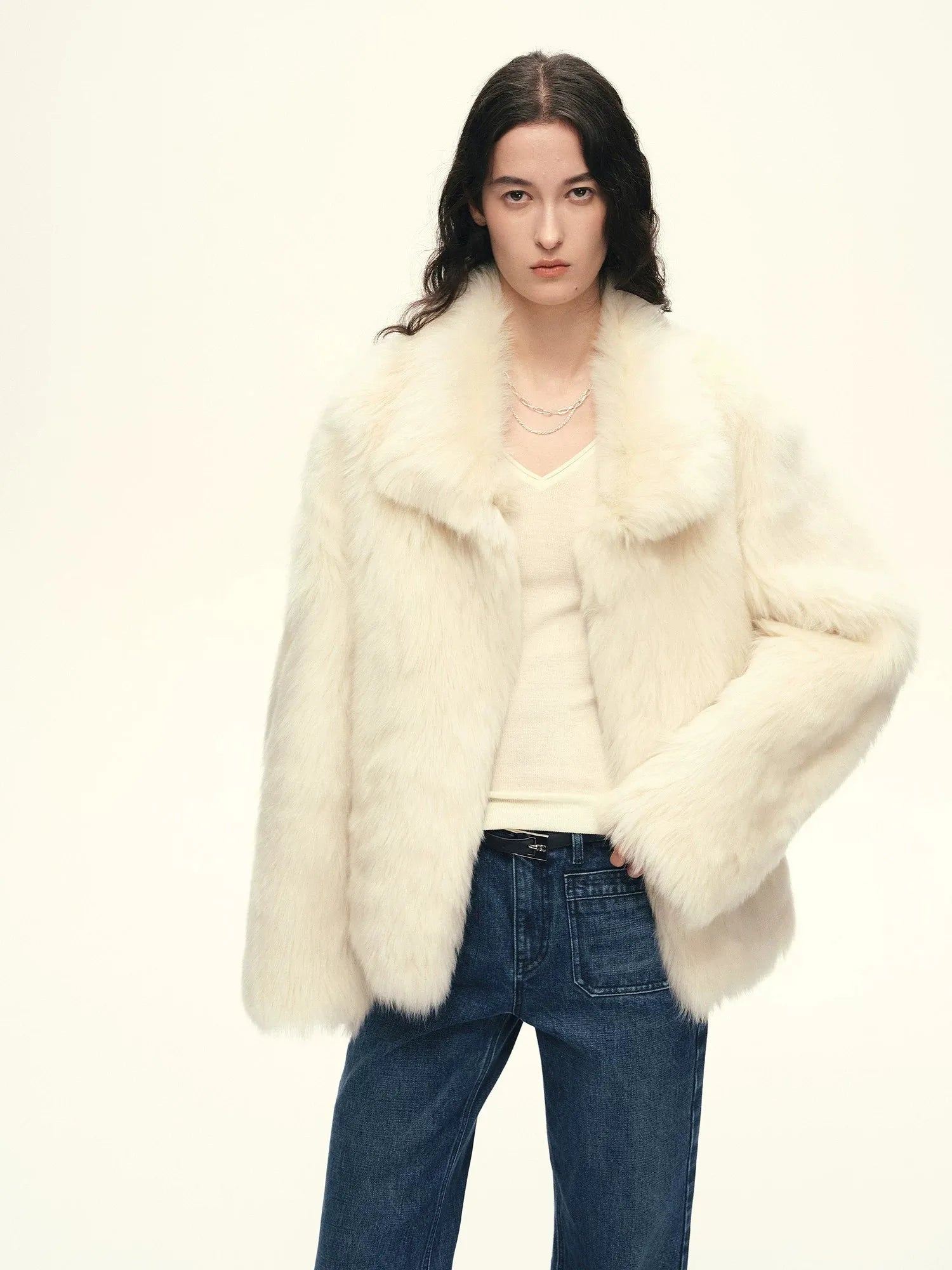 Firelady Fur Women's Toscana Shearling Coat – Convertible Stand Collar