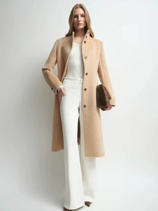 Firelady Fur Women's Alpaca-Wool A-Line Coat – Stand Collar