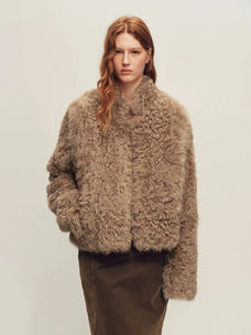 Firelady Fur Women's Cropped Curly Toscana Shearling Jacket