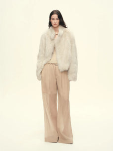 Firelady Fur Women's Finnish Saga Furs Crown Grade Fox Fur Coat – Custom-Dyed Cropped Stand-Collar Jacket