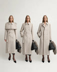 “3 Looks in One Coat” Firelady Fur Women's Alpaca Wool Coat with Detachable Cape "Elegant Silhouette"