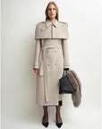 “3 Looks in One Coat” Firelady Fur Women's Alpaca Wool Coat with Detachable Cape "Elegant Silhouette" - variant_title