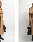 “3 Looks in One Coat” Firelady Fur Women's Alpaca Wool Coat with Detachable Cape "Elegant Silhouette" - variant_title