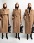 “3 Looks in One Coat” Firelady Fur Women's Alpaca Wool Coat with Detachable Cape "Elegant Silhouette" - variant_title