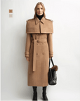 “3 Looks in One Coat” Firelady Fur Women's Alpaca Wool Coat with Detachable Cape "Elegant Silhouette" - variant_title