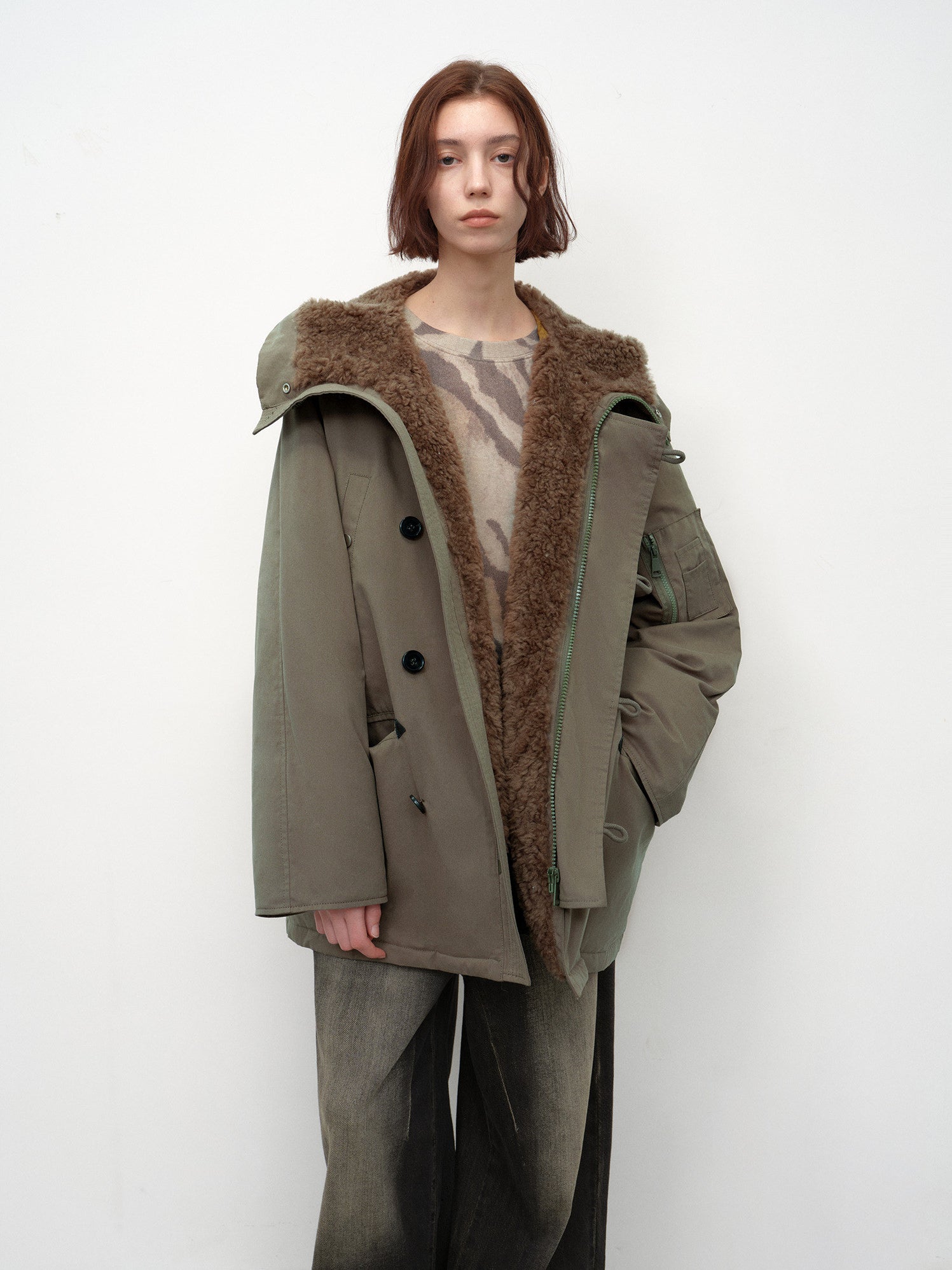 Fireladyfur Women's Shearling Lined Down Parka with Raccoon Fur Collar hood"Coastal Highway II"