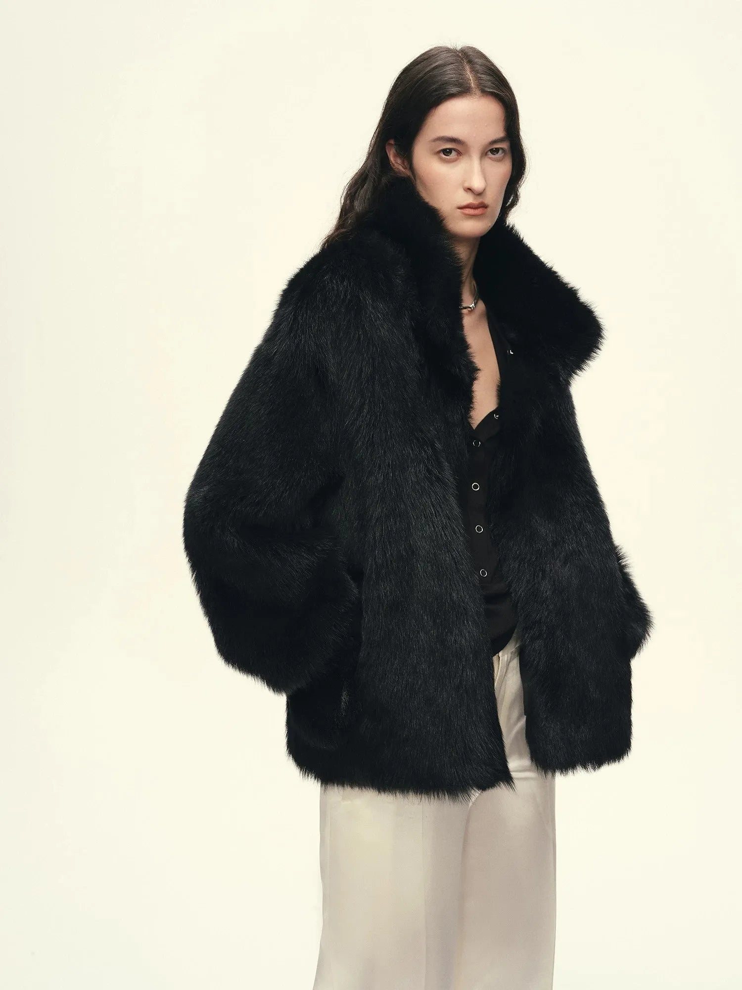 Firelady Fur Women's Toscana Shearling Coat – Convertible Stand Collar