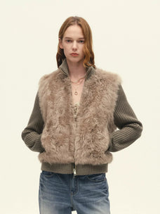 Firelady Fur Women's Italian Tuscan Shearling Coat – Detachable Knit Sleeves & Convertible Collar