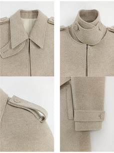 “3 Looks in One Coat” Firelady Fur Women's Alpaca Wool Coat with Detachable Cape "Elegant Silhouette"