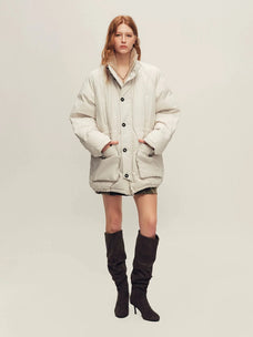 Firelady Fur Women's Hooded Goose Down Parka with Detachable Fur Trim