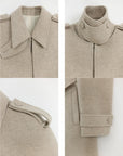 “3 Looks in One Coat” Firelady Fur Women's Alpaca Wool Coat with Detachable Cape "Elegant Silhouette"