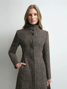 Firelady Fur Women's Alpaca-Wool A-Line Coat – Stand Collar