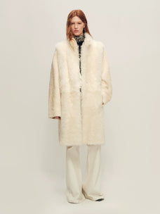 Firelady Fur Women's Sheepskin Fur Coat - Toscana & Merino in White - view 3